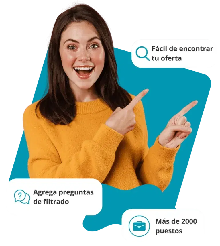 Mujer sorprendida señalando